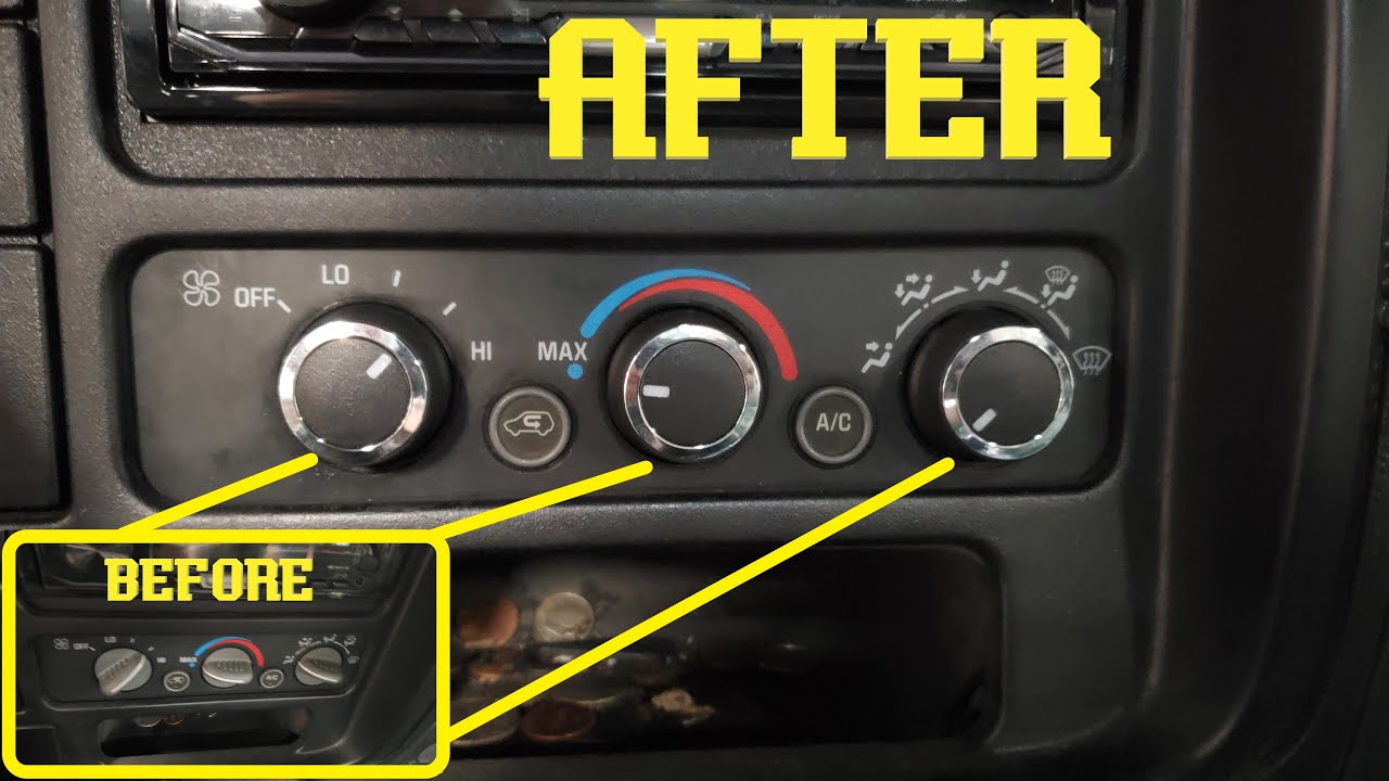 How To Upgrade Your Ac Control Knobs On The 88-98 OBS C1500 - YouTube