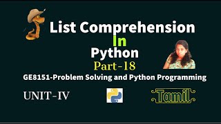 List Comprehension in Python | Learn Python | Part-18| GE8151 Problem Solving and Python Programming