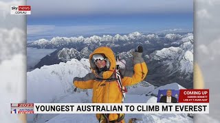 Teenager becomes youngest Australian to climb Mt Everest