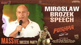 DOP Miroslaw Brozek Speech | Pushpa MASSive Success Party Live | Allu Arjun | Rashmika | Sukumar