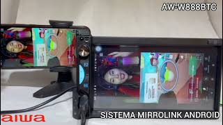 Radio Carro Aiwa Pantalla Tactil 6.9' Mirrorlink Carplay BT AW-W888BTC