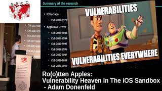 #HITBGSEC 2017 Conf D2 - Rootten Apples: Vulnerability Heaven In The iOS Sandbox - Adam Donenfeld