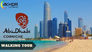 SUNNY BEACH! Abu Dhabi Corniche Walking Tour [4K60 HDR]