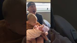 Big brother has some BIG words when meeting newborn little sister for first time 🥹❤️