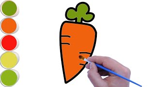 胡萝卜简笔画，简笔画教程 How To Draw Radish