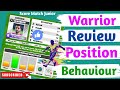 score match Seirra Warior Review Position Behaviour 🛑 all details