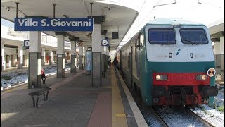 Italy: FS Trenitalia Class E464 electric locos at Villa San Giovanni on Regional passenger trains