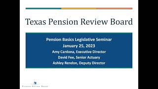 Pension Basics Legislative Seminar 2023