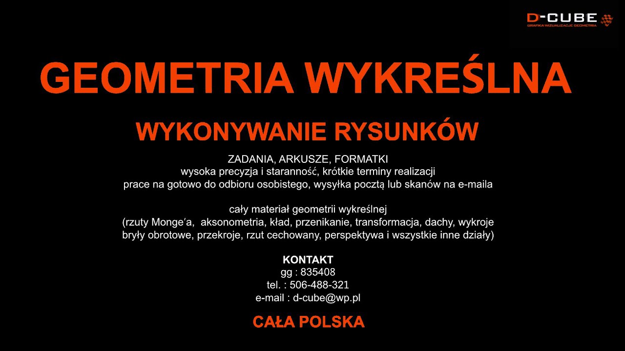 GEOMETRIA WYKREŚLNA - WYKONYWANIE RYSUNKÓW - YouTube