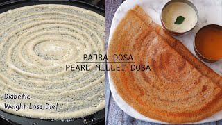 Crispy Bajra / Pearl Millet Dosa Recipe - High Protein Millet Breakfast Recipes For Weight Loss