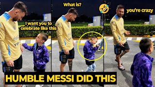 Messi funny reaction after young fan ask to did his dance celebration if he scores in next game