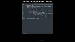 Leetcode 303. Range Sum Query - Immutable in Python | Python Leetcode | Python Coding Tutorial