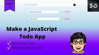 Todo App using JavaScript || PART II - JavaScript || JavaScript Projects