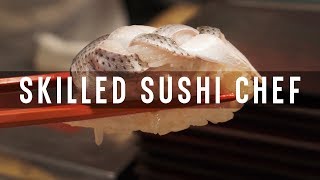 SUPER SKILLED Sushi Chef in Nakano, Tokyo! | Japanese Food