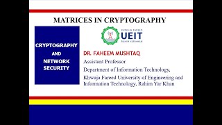 Matrices in Cryptography - Cryptography and Network Security