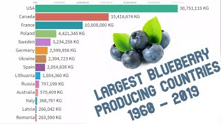 Largest blueberry Producing Countries in the World 1960-2019