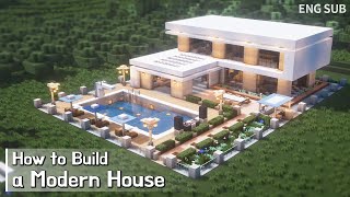 Minecraft: How To Build a Modern House Tutorial (Building Tutorial) (#9) | 마인크래프트 건축, 집 짓기, 인테리어