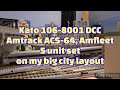 Kato 106-8001DCC, Amtrack ACS-64, Amfleet 5 unit set on my big city layout!