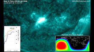 Near X-Flare (M9.8) and Earth Directed CME (11/28/2023)