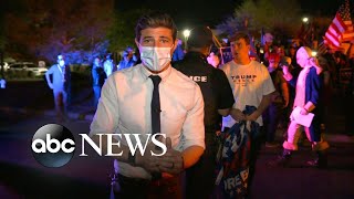 Crowds protest outside election headquarters in Nevada