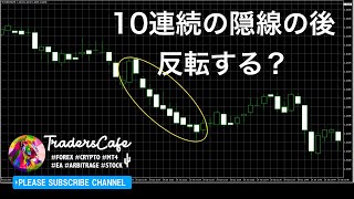 バイナリーオプション 連続陽線・連続隠線の時に反転する確率を算出