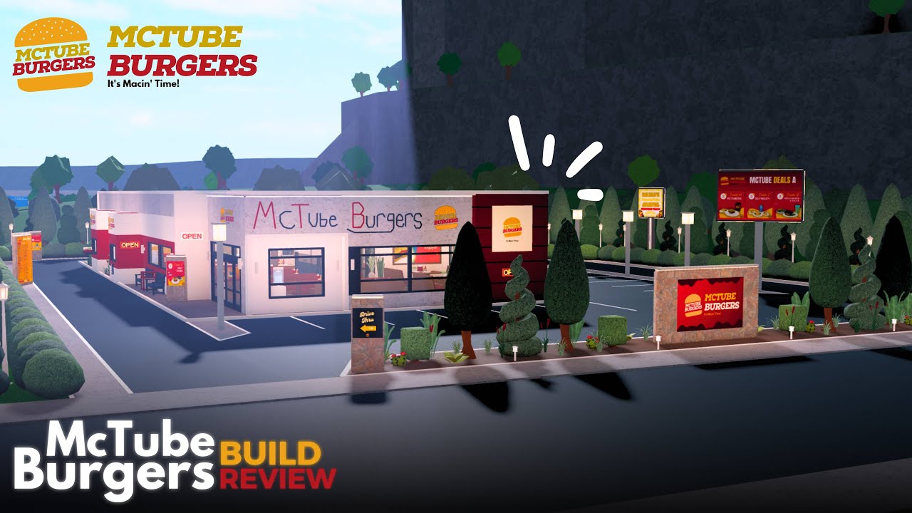 Bloxburg Fast-Food Restaurant! | McTube Burgers Build Review - YouTube