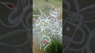 எங்கள் வீட்டின் இன்றைய எளிமையான விளக்கு கோலம் #rangoli #easy #muggulu