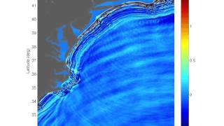 COMCOT simulation Tsunami generation by hypothetical massive earthquake in Carribean waves arriving at Mid Atlantic