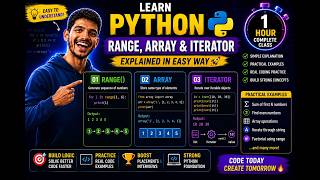 Master Python Range, Array and Iterator 💻 | Practical Coding Examples Included