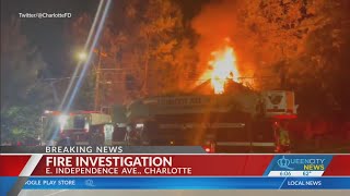 House fully engulfed in fire east Charlotte