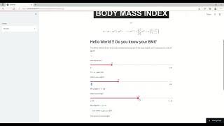 Using Streamlit to make BMI Calculator By Ousmane SY