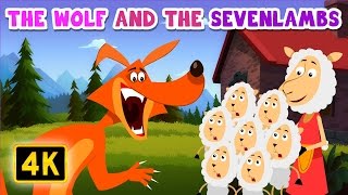 A Wolf 🐺 and the Seven 🐑 Lambs - English Story