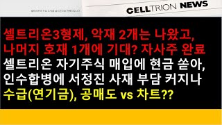 (셀트리온)(마감)셀트리온3형제, 악재 2개는 나왔고, 나머지 호재 1개에 기대/셀트리온 자기주식 매입에 현금 쏟아, 인수합병에 서정진 사재 부담 커지나