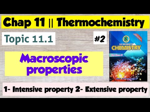 Intensive and extensive ownership || Chapter 11 Thermochemistry || Class 11 Chemistry Sindh