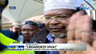 Miguna Miguna escorted from JKIA by a security team; invited to State House