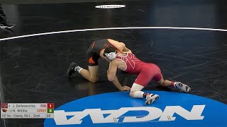 157lbs Jesse Delevechia (Rider) dec Hunter Willits (Oregon State)