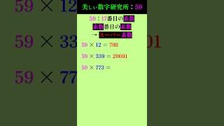 【59】美しさに号泣(59)！？ゾロ目はなんと… ～美しい数字研究所～ #素数 #primenumber #美しい数字 #スーパー素数 #shorts