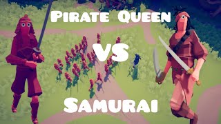 Totally Accurate Battle Simulator -_- Samurai vs Pirate Queen