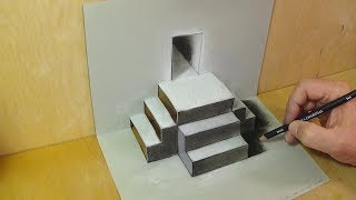 Mixed Reality Illusion - Pop-up Papercraft & Drawing Stairs - Trick Art