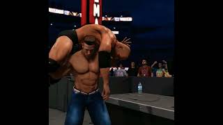 John Cena Finisher AA To The Rock Through the Table In WWE 2K22 #shorts #wwe #johncena #trending