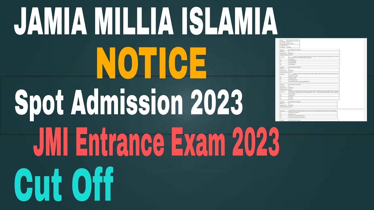 Jamia Millia Islamia Entrance Exam 2023 Cut Off | Jamia Millia Islamia ...