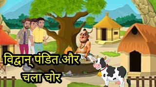 पंडित ओर चालाक चोर🙄🤨|Pandit or chalak chor😮| hindi story| #cartoon #animation #viralvideo