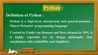 Python 2) Definition of Python | By #softech_computer_academy_hassan