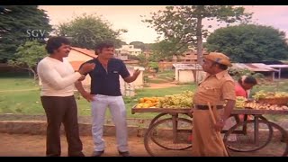 Ambarish and Tiger Prabhakar Fools Police | Comedy Scene | Khadima Kallaru Kannada Movie