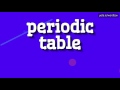 PERIODIC TABLE - HOW TO PRONOUNCE IT!?