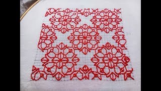 Hand Embroidery new nakshi katha design video tutorial by Nakshi Katha