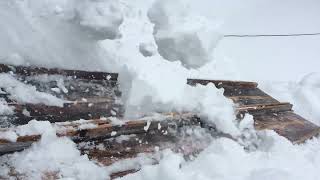 2月の雪下ろし｢トヨを使って雪掘り」十日町市大池