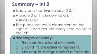 Higher Computing: Computer Systems Storing Positive and Negative Numbers using Binary