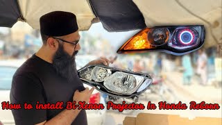 How to install Bi-Xenon Projector In Honda Reborn Neon Ring 55 Watt HID Complete Detail Installation