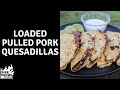 Loaded PULLED PORK Quesadillas 🍖 🧀 🔥 | Over The Fire Cooking #shorts #sponsored